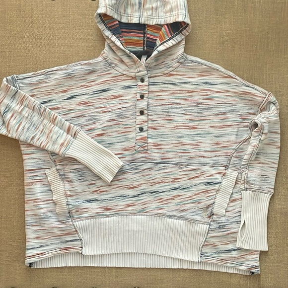 Free People Movement Honey Dove Oversized Hoodie Sweatshirt, Ocean Combo Print - Picture 3 of 12